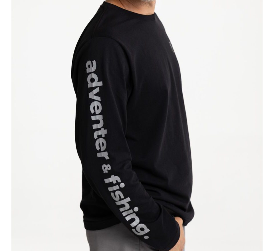 Adventer & fishing Tričko dlhý rukáv Black