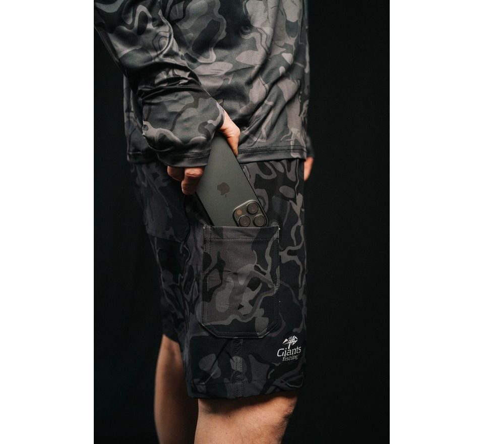Giants Fishing Kraťasy Shorts Quick Dry UV50+ Camo Grey