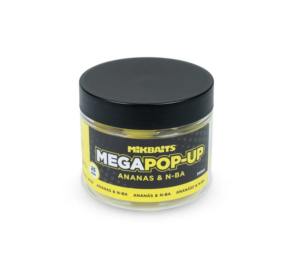 Mikbaits Plávajúce boilies Mega fluo pop-up 300ml