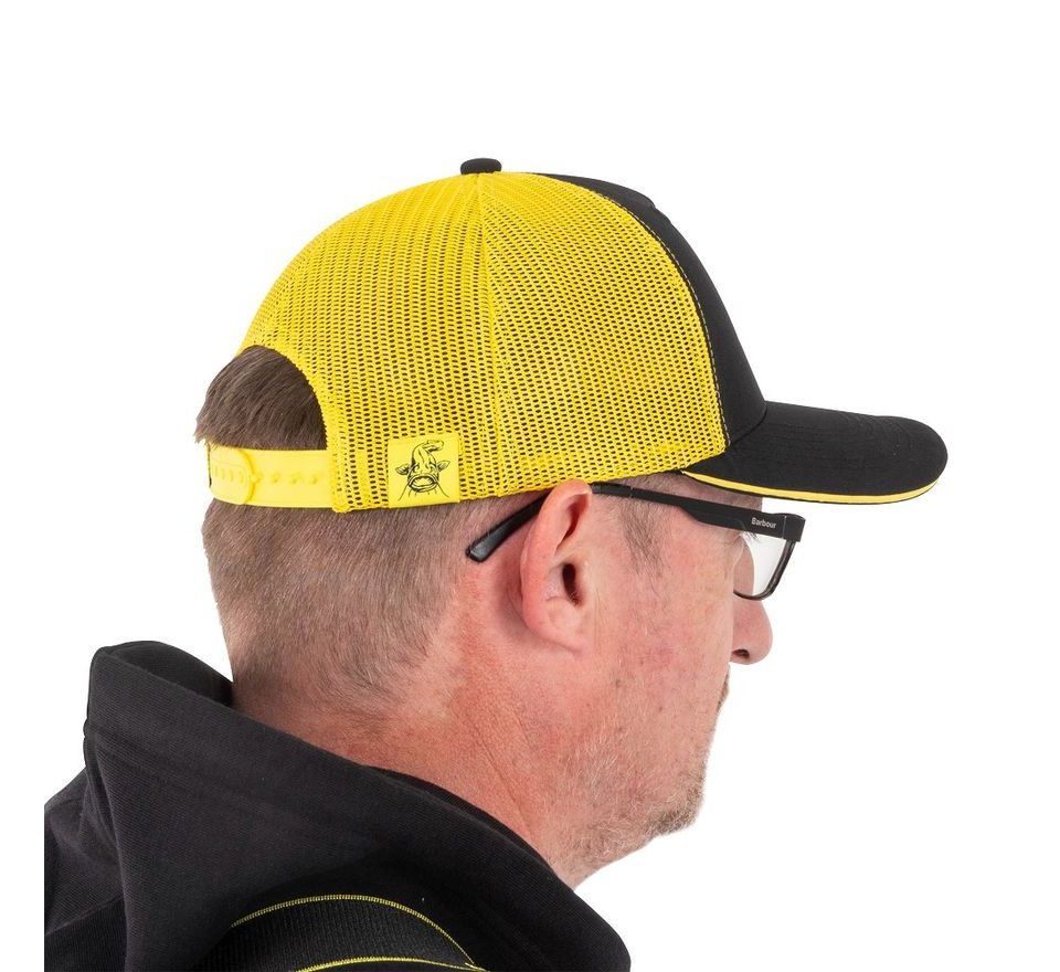 Black Cat Kšiltovka Black and Yellow Trucker Cap