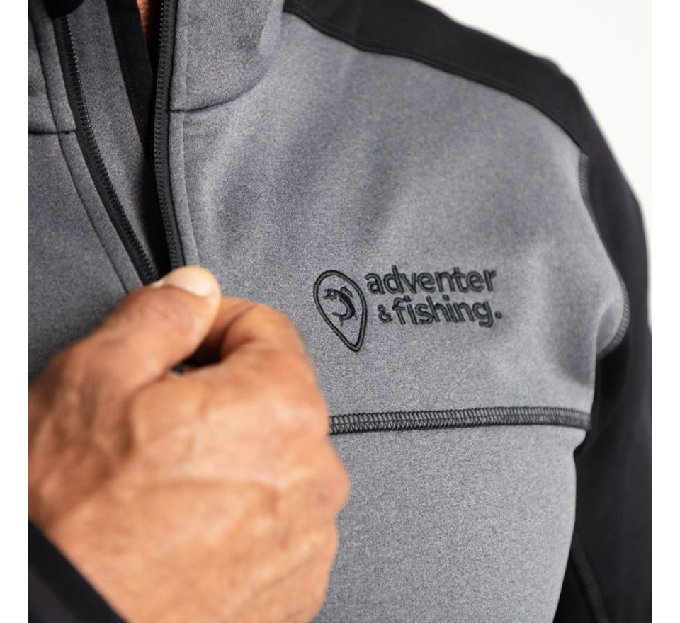 Adventer & fishing Hriaca mikina Prostretch Steel & Black