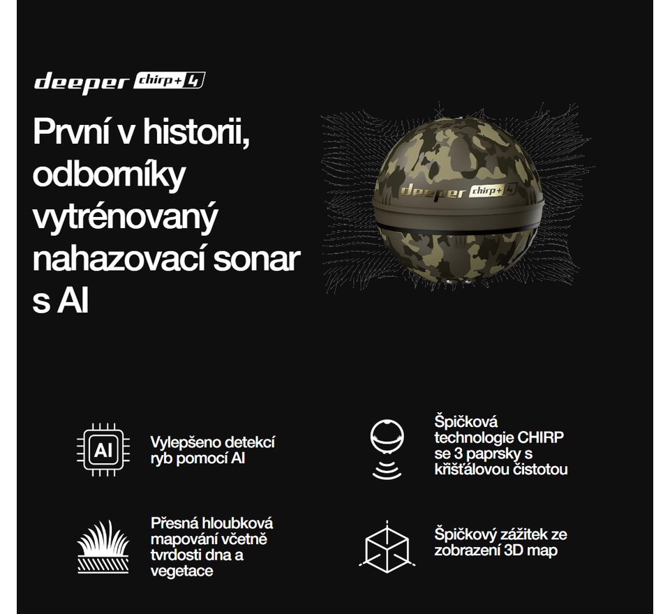 Deeper Nahazovací sonar Fishfinder CHIRP+ 4