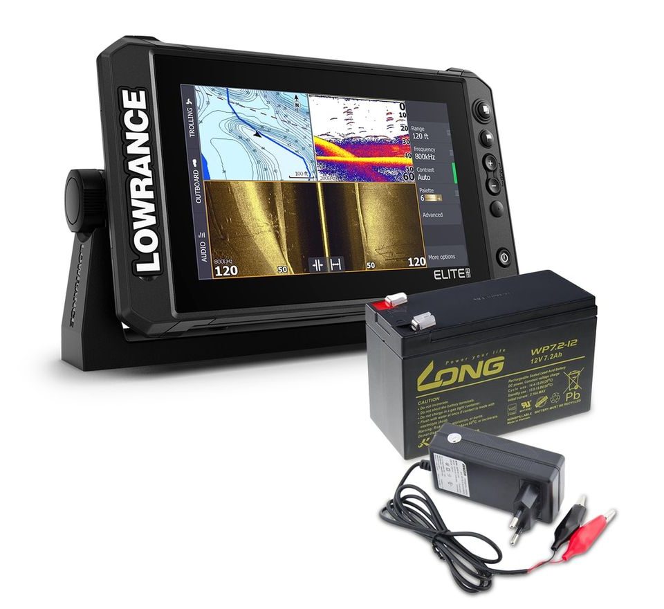 Lowrance Echolot Elite FS 9 se sondou Activeimaging 3v1 + baterie + nabíječka ZDARMA