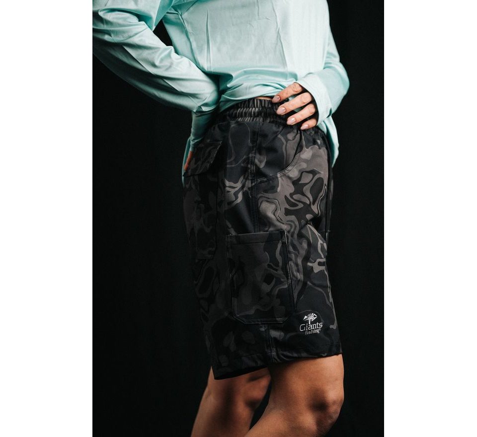 Giants Fishing Kraťasy Shorts Quick Dry UV50+ Camo Grey