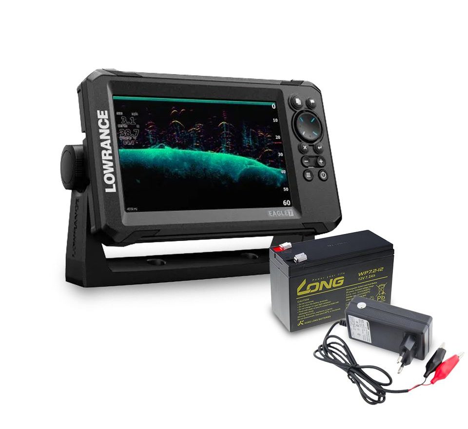 Lowrance Echolot Eagle 7 se sondou TripleShot HD + baterie + nabíječka ZDARMA