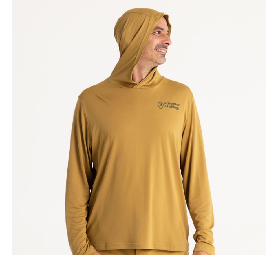 Adventer & fishing Funkční hoodie UV tričko Sand