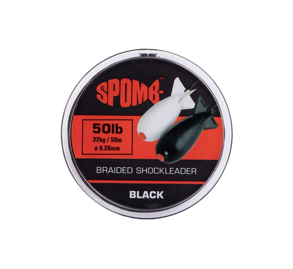 Spomb Šoková šňůra Braided Shockleader Black 0,26mm 22kg/50lb 50m