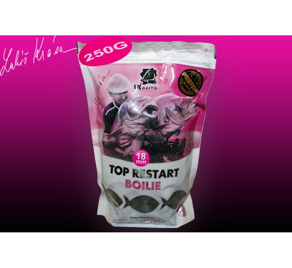 LK Baits Boilie Top ReStart Black Protein 18mm 250g