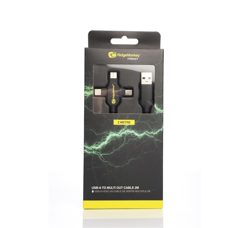 RidgeMonkey Napájací kábel Vault USB-A to Multi Out Cable 2m