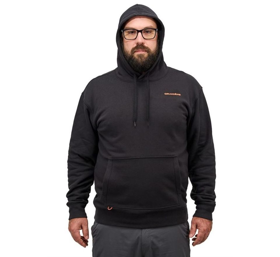 Grundéns Mikina Displacement DWR Hoodie Logo Anchor Black