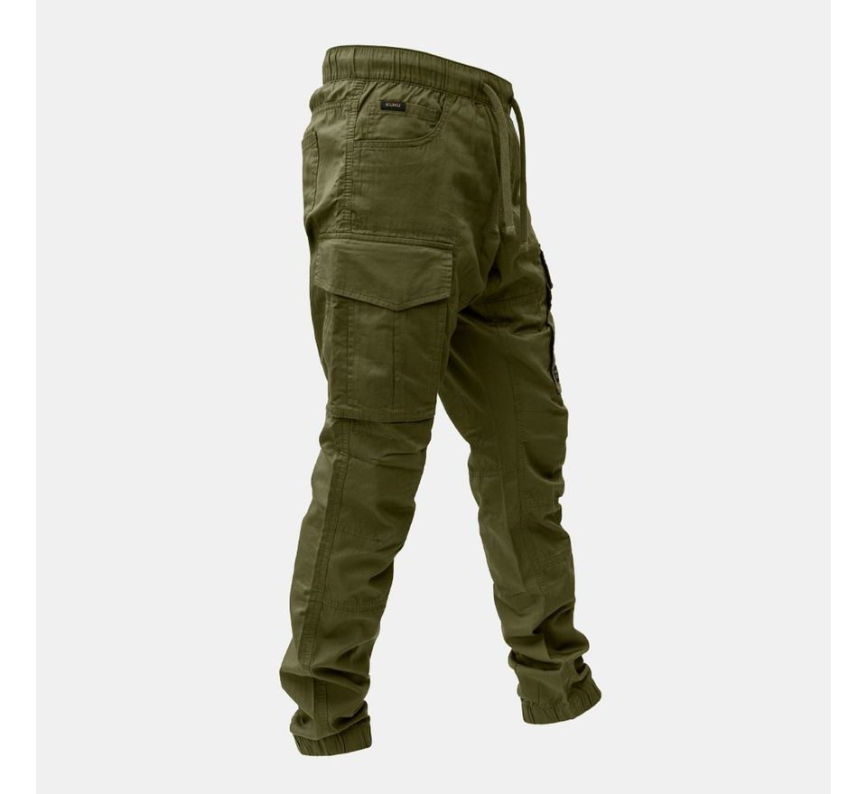 KUMU Lehké kalhoty Utility Cargos Khaki
