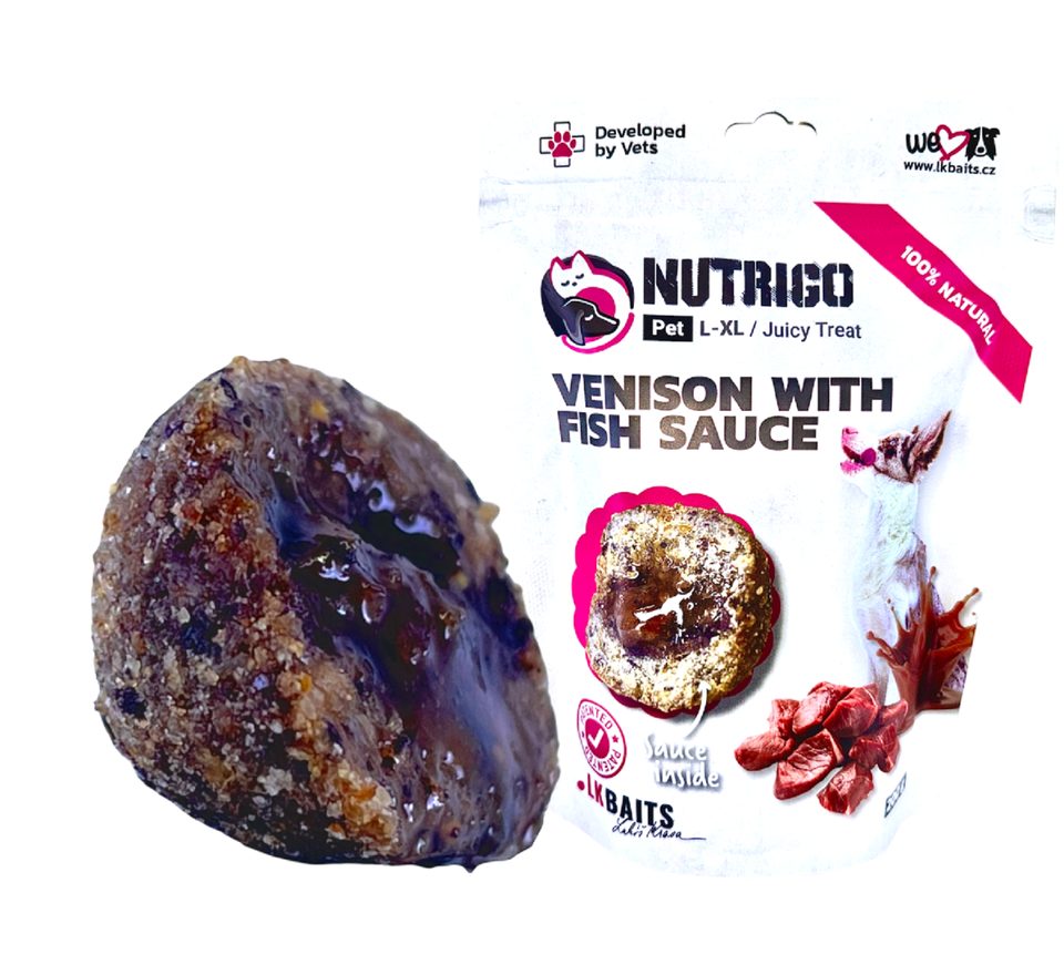 LK Baits Pet Pamlsek Nutrigo Dog Zvěřina s rybí omáčkou