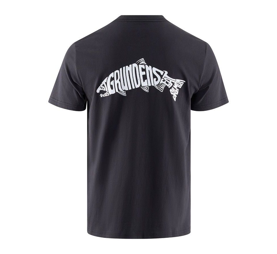 Grundéns Triko Eat Your Words HD Pocket Tee Black Salmon Graphic