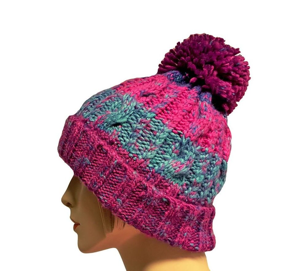 R-Spekt Kulich MAXI PomPom beanie modrovínový