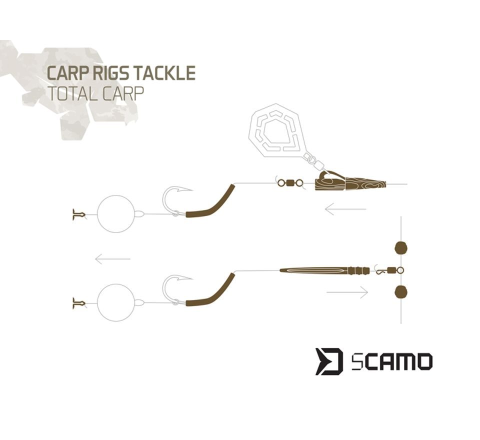 Delphin Set kaprařských montáží sCAMO Total CARP 10 setů