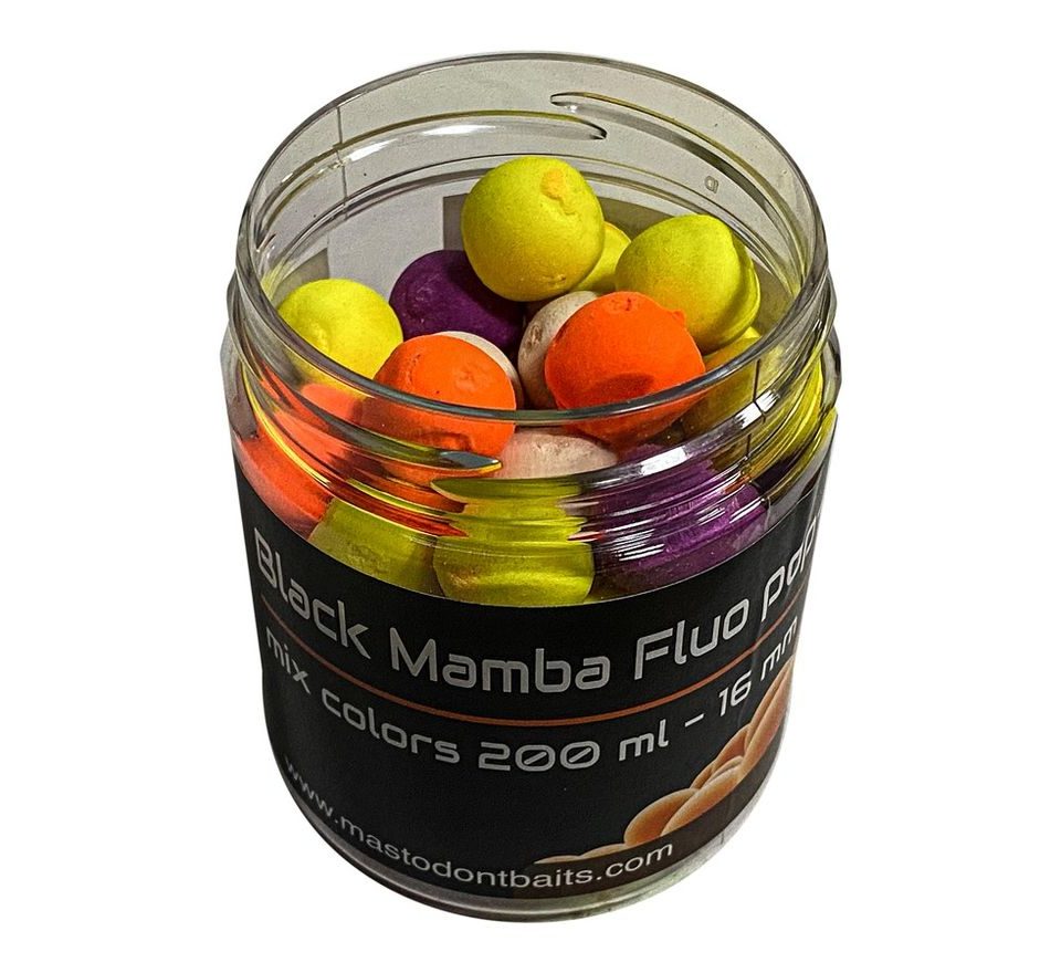 Mastodont Baits Fluo Pop-Up Boilies mix colors 16mm 200ml