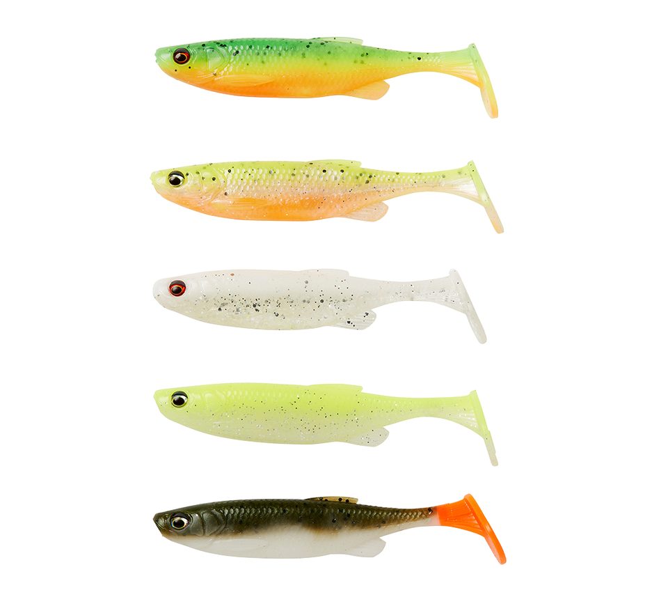 Savage Gear Gumová nástraha Fat Minnow T-Tail Darkwater Mix 5ks