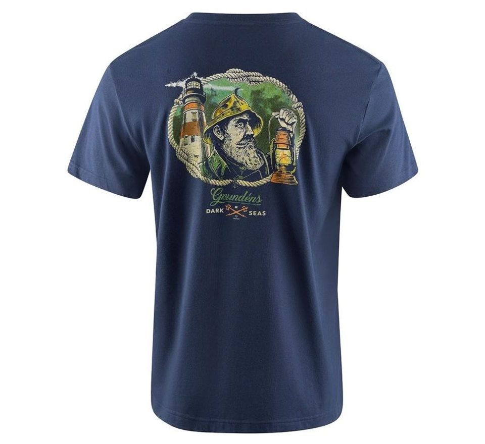 Grundéns Triko Dark Seas X Grundens Watchman SS T-Shirt Dark Navy