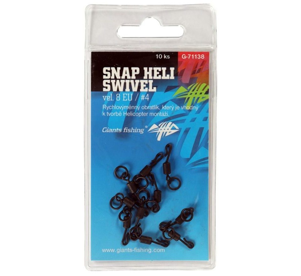 Giants Fishing Obratlík Swivel Snap Heli vel. 8 10ks