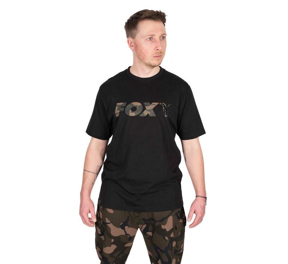 Fox Triko Black / Camo Logo T-Shirt