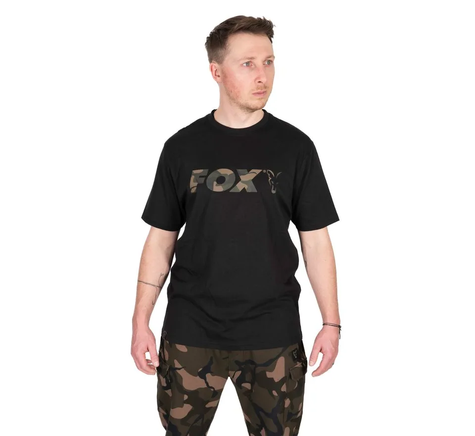 Fox Tričko Black / Camo Logo T-Shirt