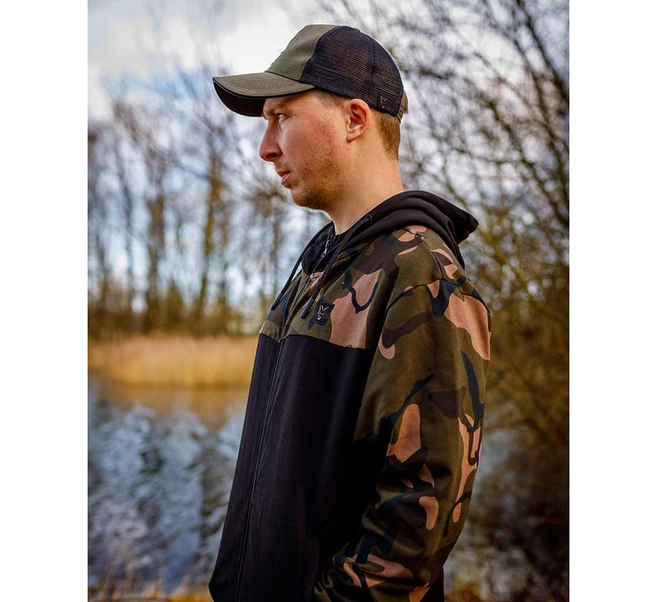 Fox Mikina LW Čierna / Camo Split Zip Hoody