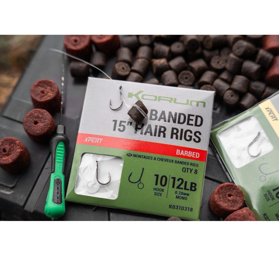 Korum Hotové nadväzce Banded Hair Rigs 15" 8ks