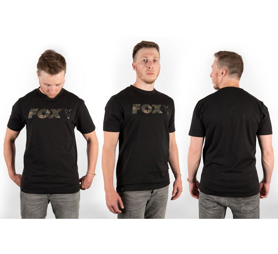 Fox Triko Black/Camo Chest Print T-Shirt