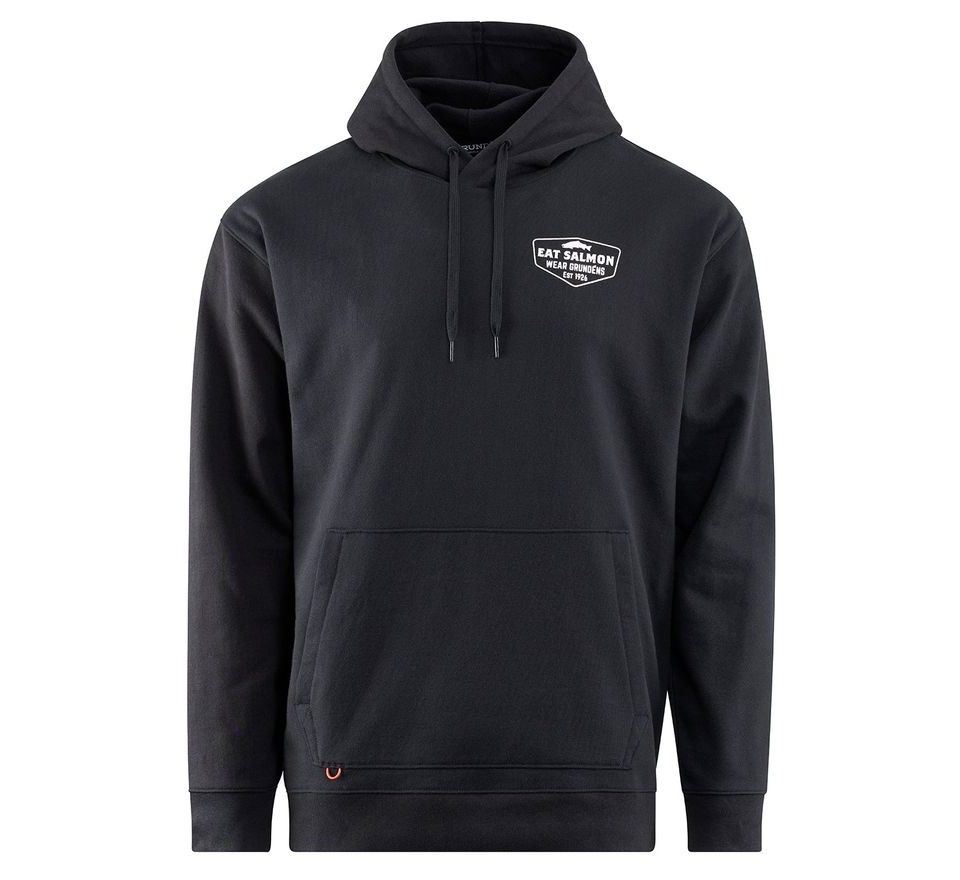 Grundéns Mikina Eat Your Words DWR HD Hoodie Black Salmon Graphic