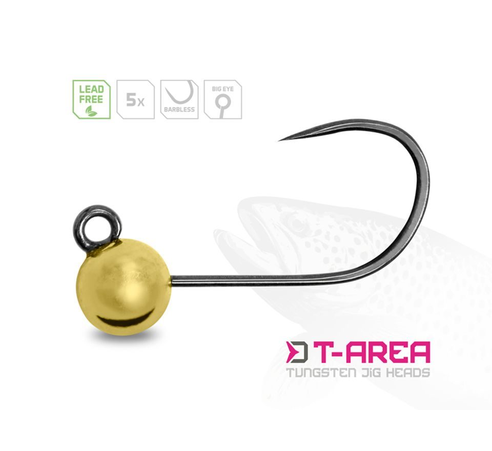 Delphin Jigové hlavičky Wolframové T-Area BL Zlaté 5ks