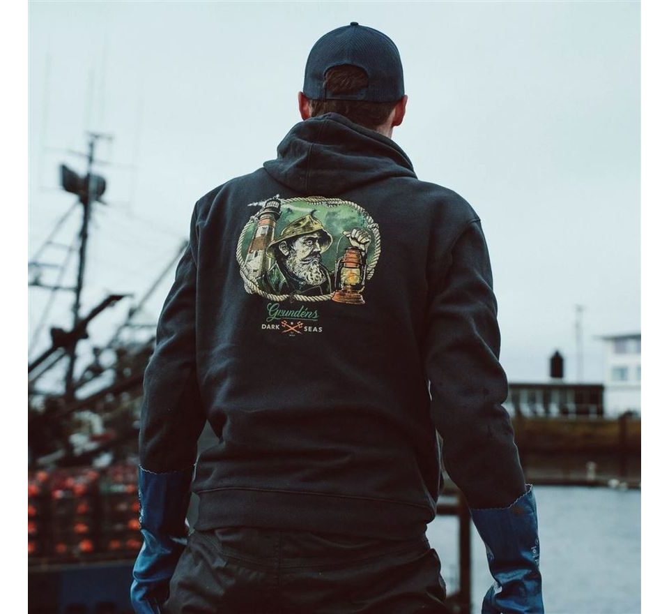 Grundéns Mikina Dark Seas X Grundens Watchman Hoodie Black