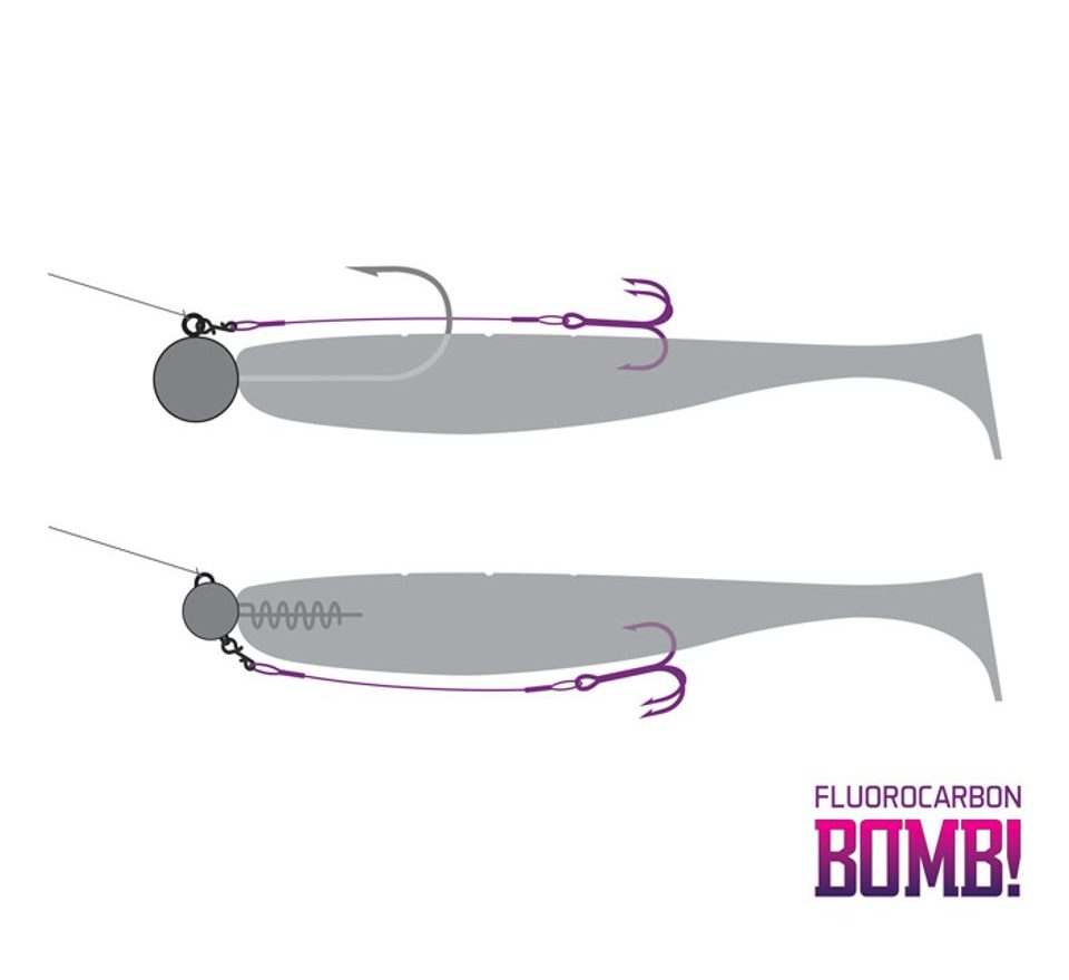 Delphin Přívlačový návazec Bomb! Twisto Rigs Fluorocarbon 3ks