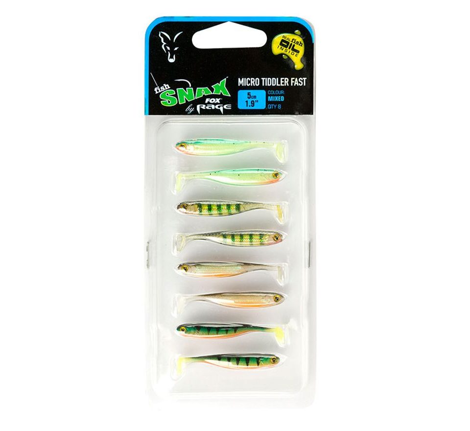 Fox Rage Gumová Nástraha Micro Tiddler Fast Mixed Colour 5cm 8ks