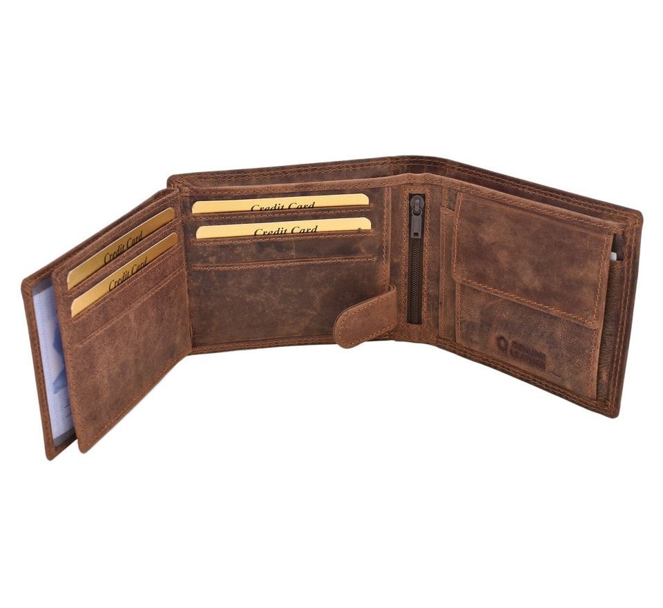 Mercucio Pánská peněženka Candát s udicí světlehnědá