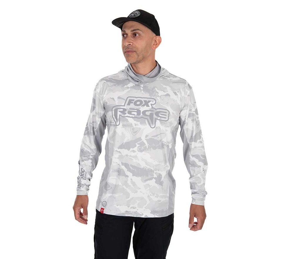 Fox Rage Tričko UV Hooded Light Cam Top