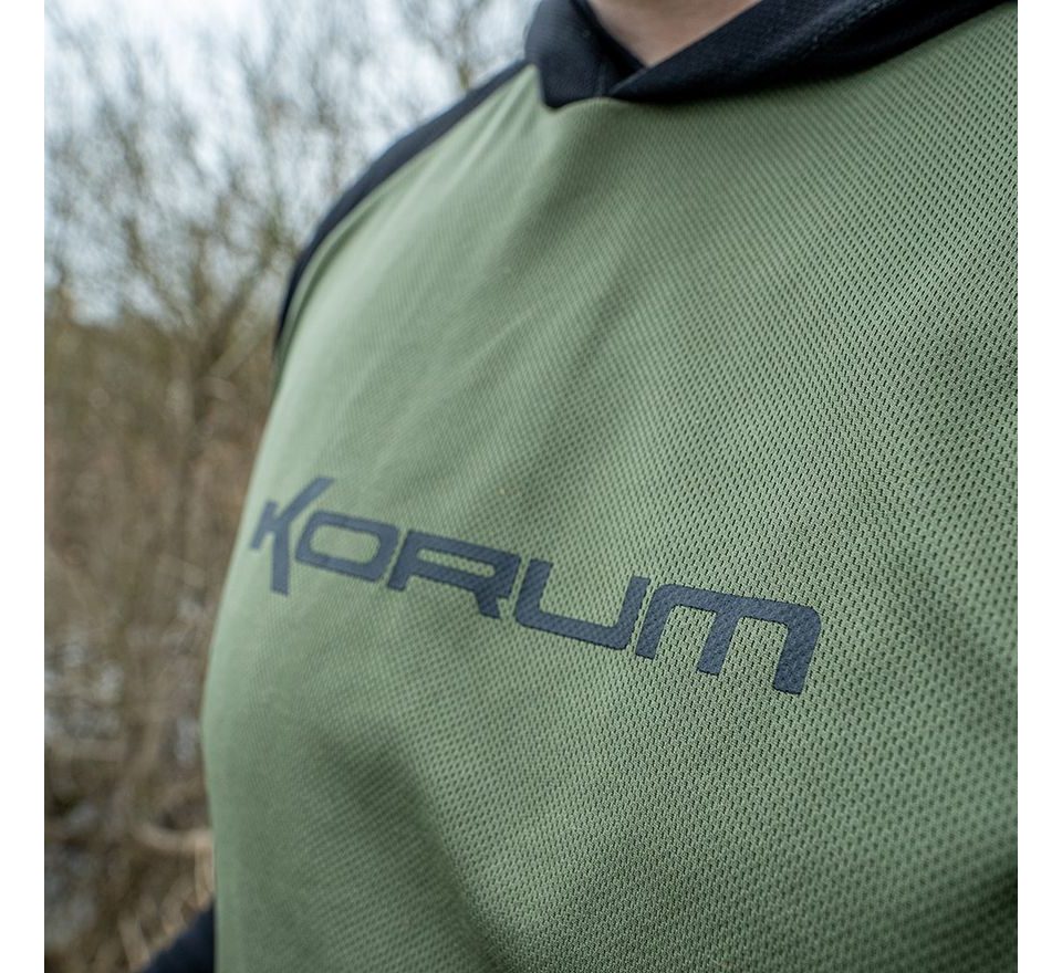 Korum Tričko s dlouhým rukávem Hooded Dri-active Shirt