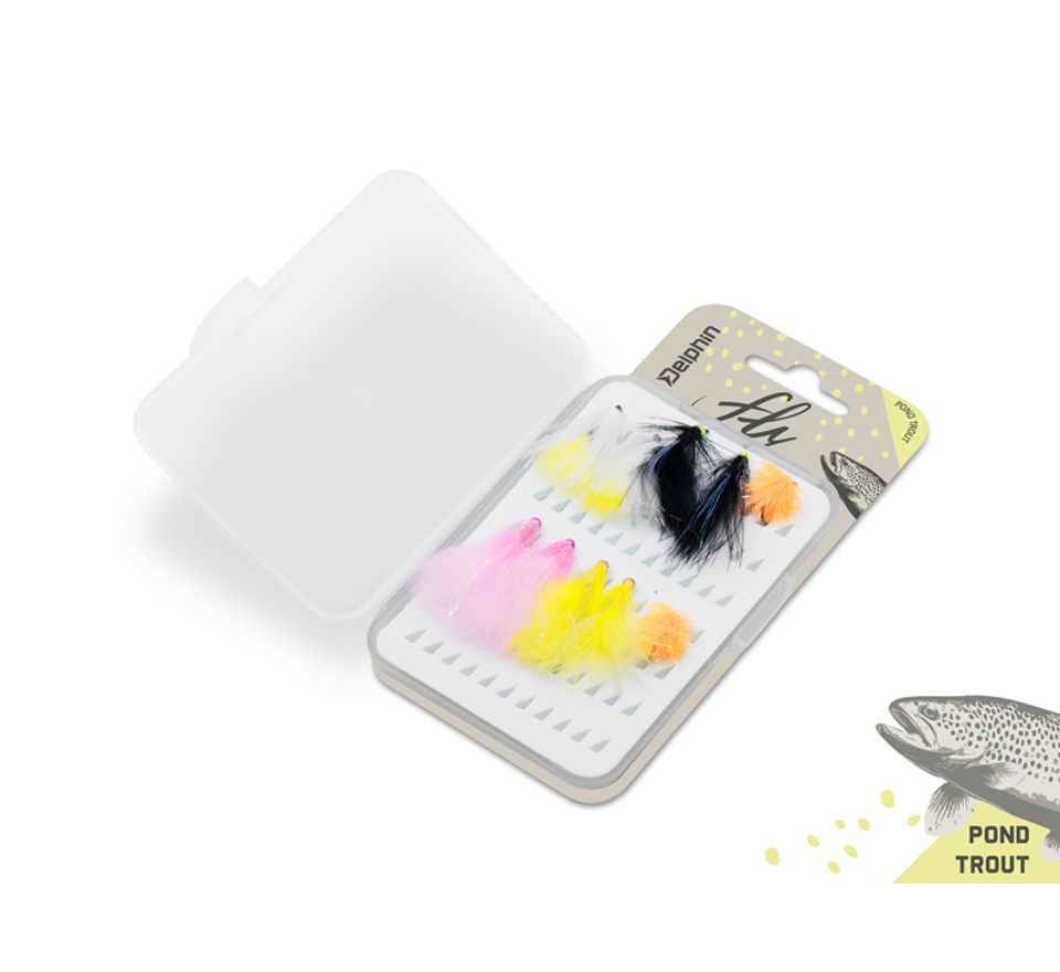 Delphin Sada umělých mušek Fly Pond trout 10ks