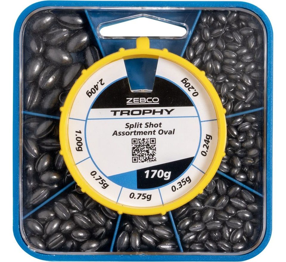 Zebco Sada bročkov Trophy Oval Split Shot Assortment 170g