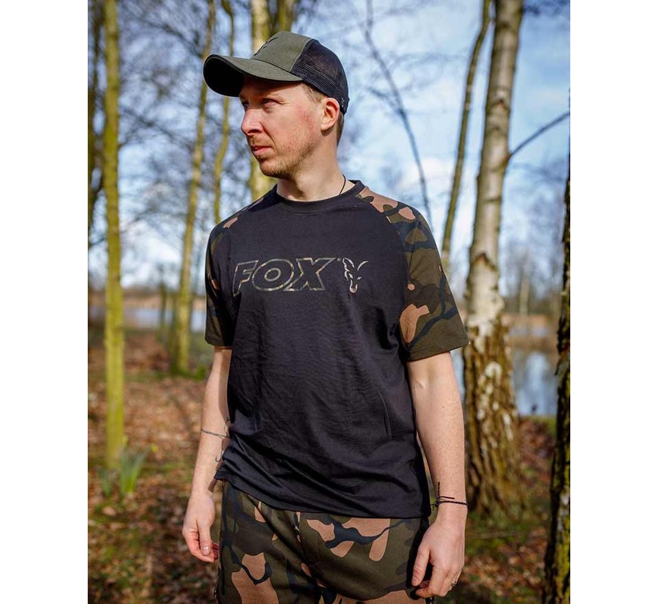 Fox Triko Black / Camo Outline T-Shirt