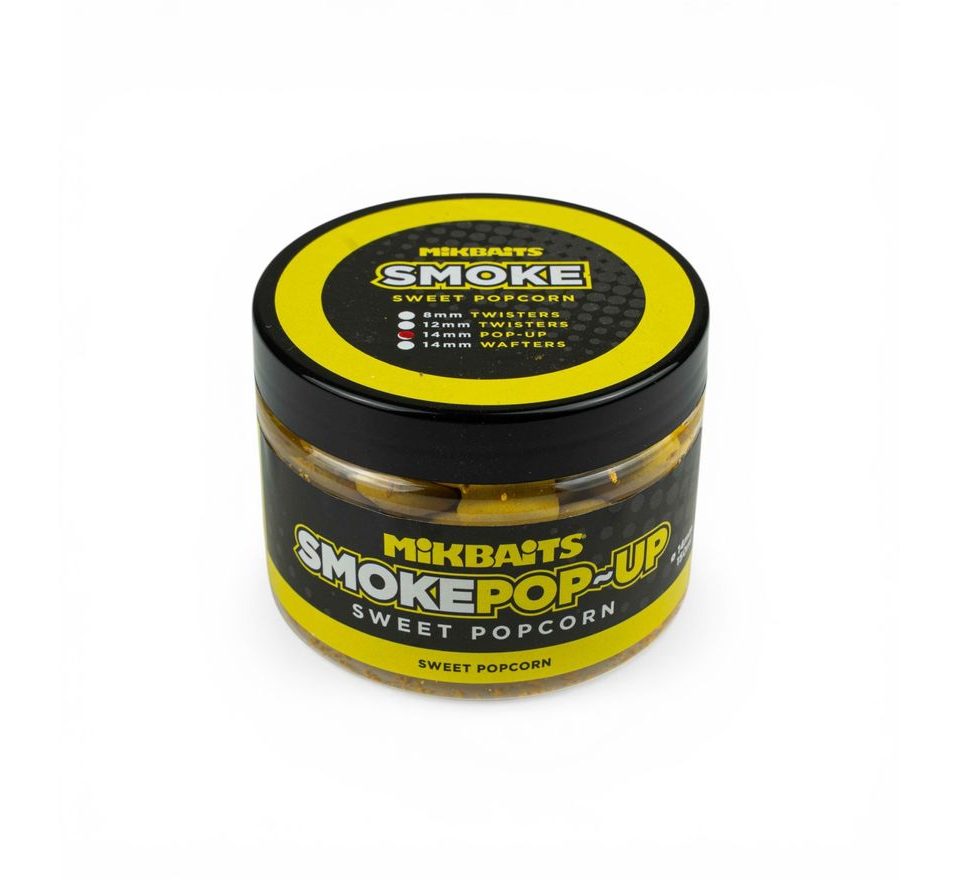 Mikbaits Plávajúce boilie Smoke pop-up Sweet Popcorn 14mm 150ml
