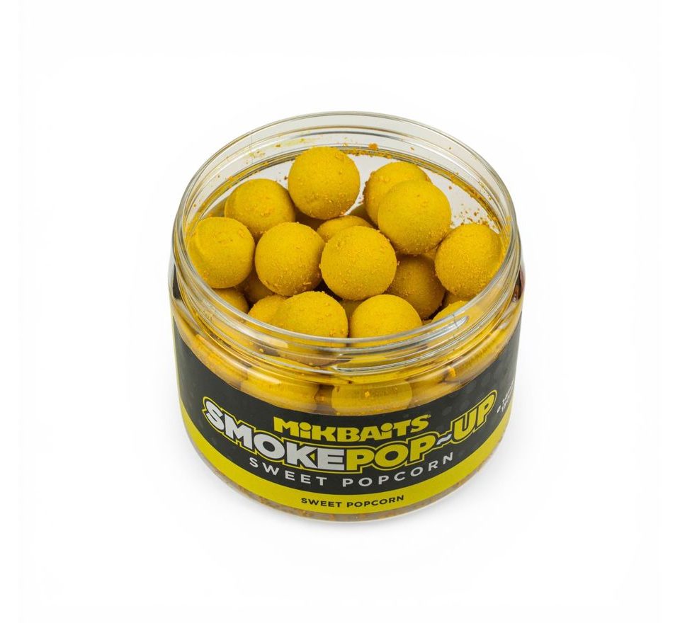 Mikbaits Plávajúce boilie Smoke pop-up Sweet Popcorn 14mm 150ml