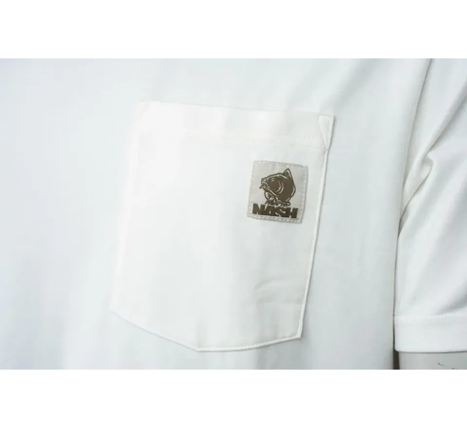 Nash Tričko Make It Happen Badge Pocket T Shirt Ecru