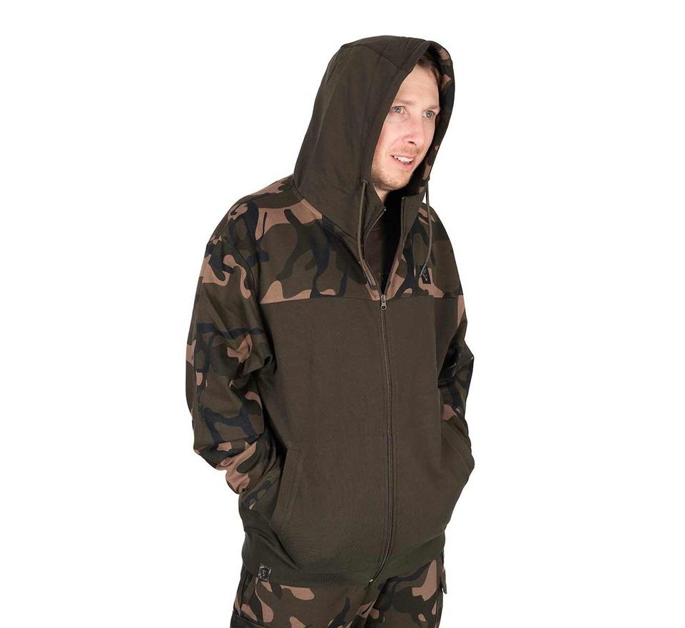 Fox Mikina LW Khaki / Camo Split Zip Hoody