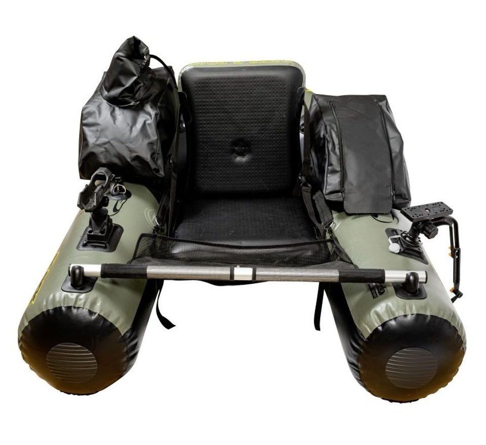 Black Cat Belly boat + Elektromotor Battle Boat Set 170 cm 113 cm