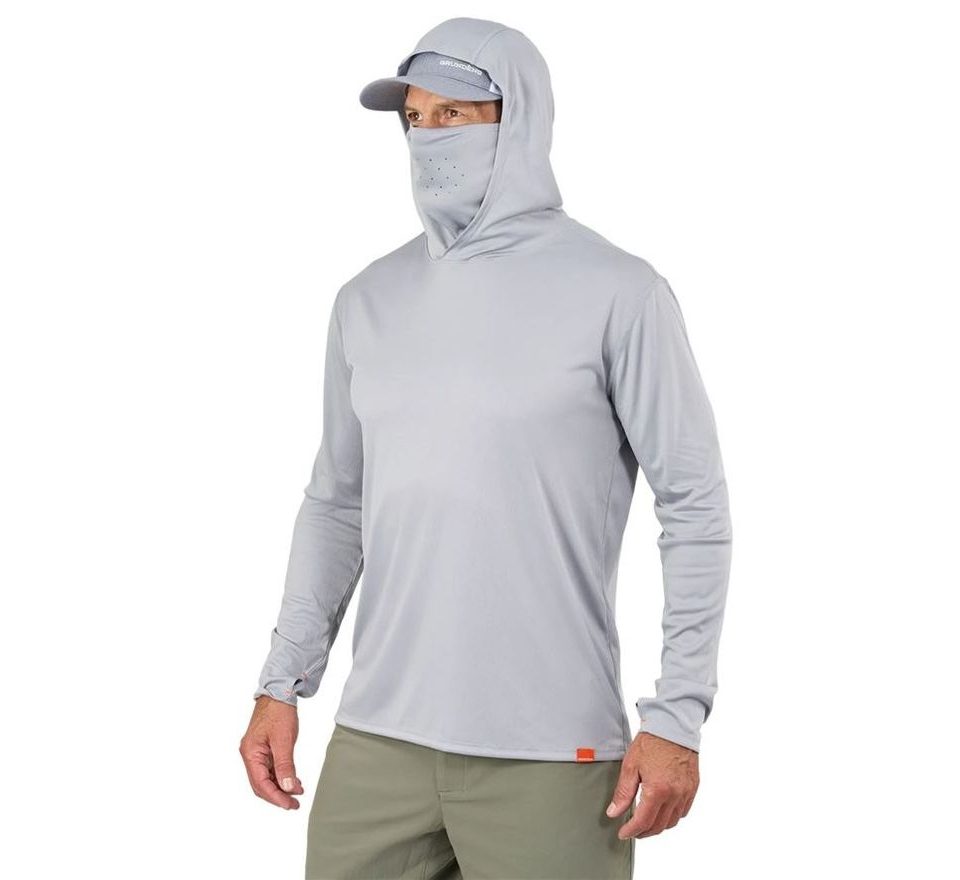 Grundéns UV Tričko Tough Sun Masked Hoodie Mist