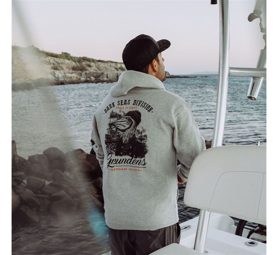 Grundéns Mikina Dark Seas X Grundens Portsmith Hoodie Athletic Heather