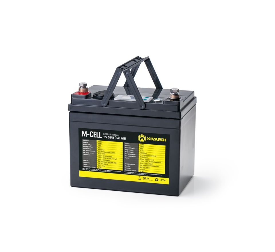 Mivardi Baterie M-CELL LiFePO4 12V 50Ah + 10A nabíječka