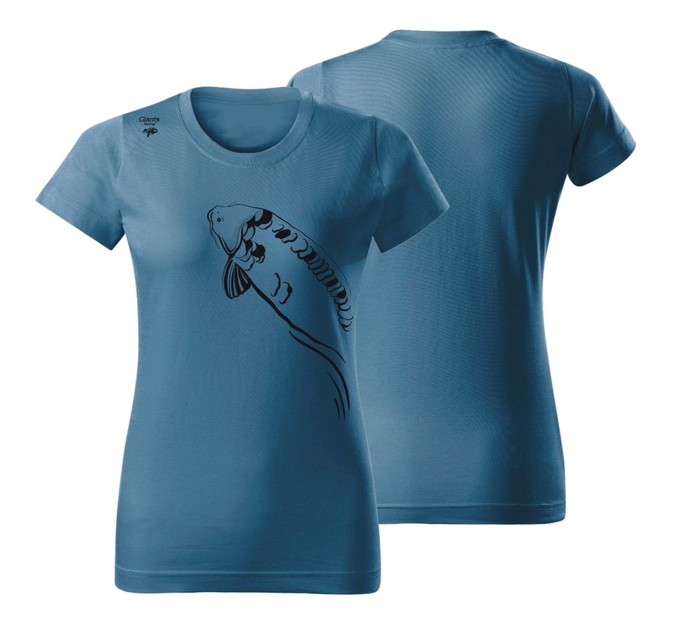 Giants fishing Tričko dámské modré Plavající kapr