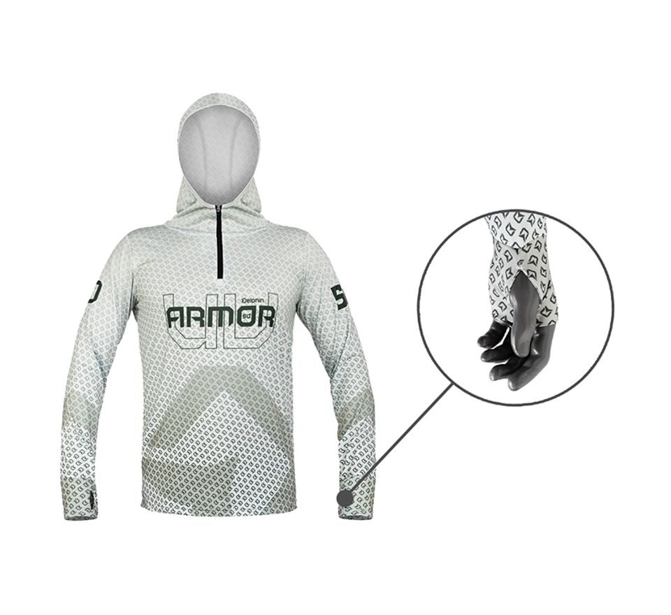 Delphin Tričko s kapucňou UV Armor Olive 50+