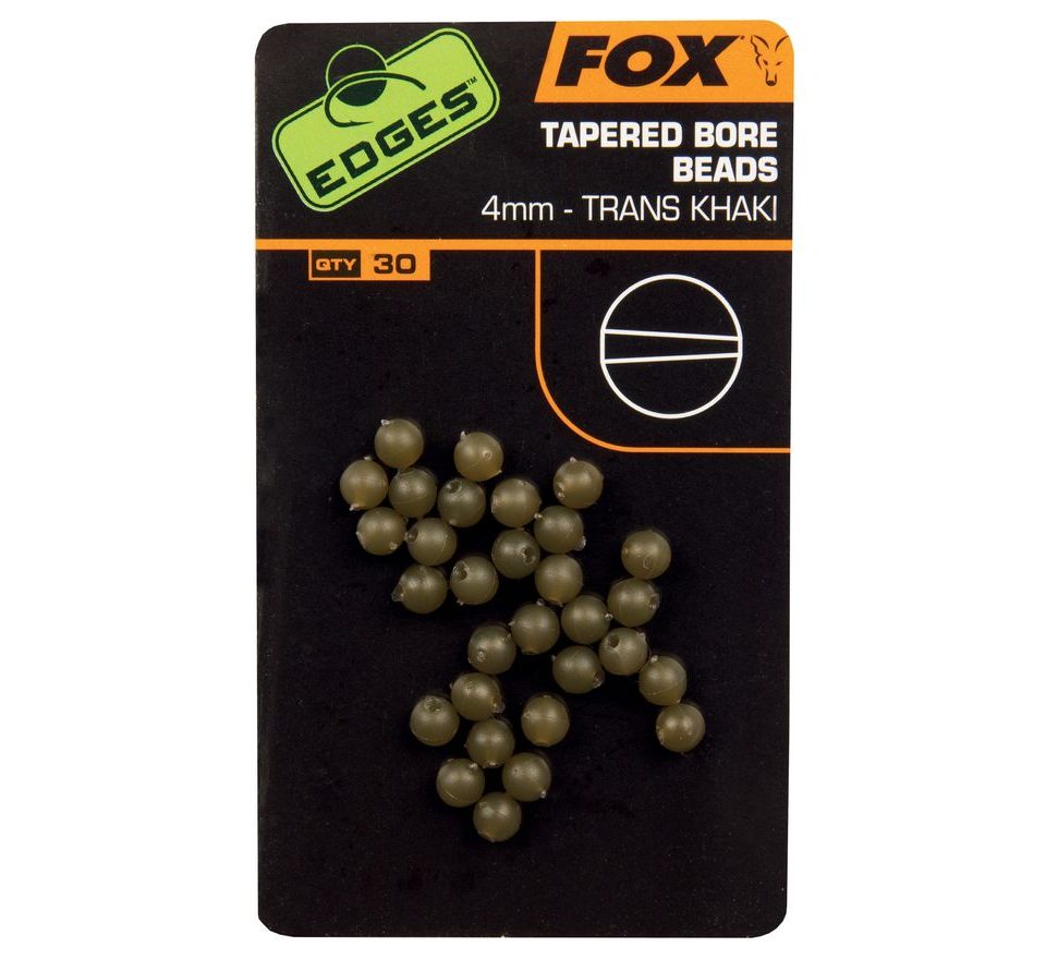 Fox Gumové korálky Edges Tapered Bore Beads 4mm 30ks